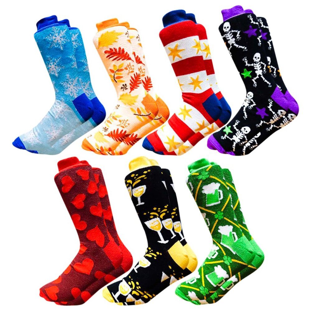 Lucid Socks‎ Crew Socks 7-Pack Holiday Edition
